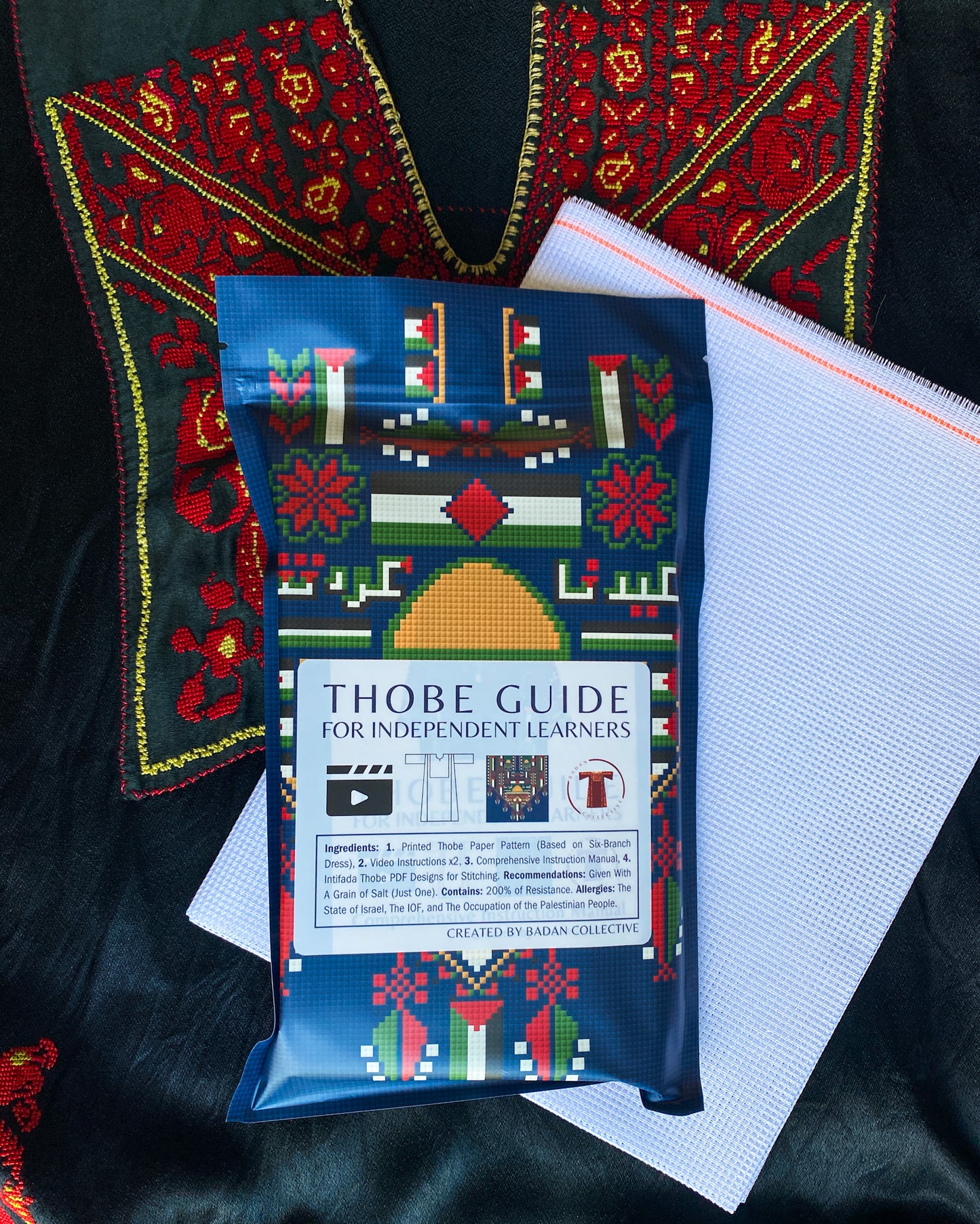 Thobe, Palestinian Thobe, Tatreez, Palestinian Dress, Intifada Thobe, Palestine, Tatreez on Dress, Tatreez on Clothes, Palestinian Embroidery, Badan Collective, Tatreez and Tea, Linasthobe, Lina Thobe, Tirazain, Tatreez Traditions
