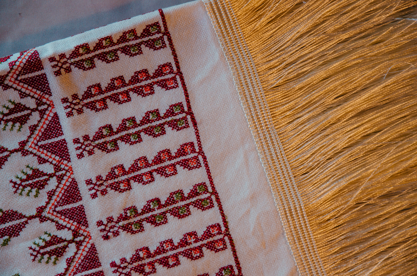 Cream Tatreez Shawl (Rectangle)