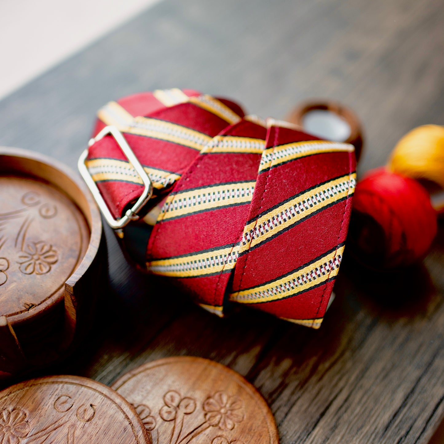 Bag Strap: Red and Gold